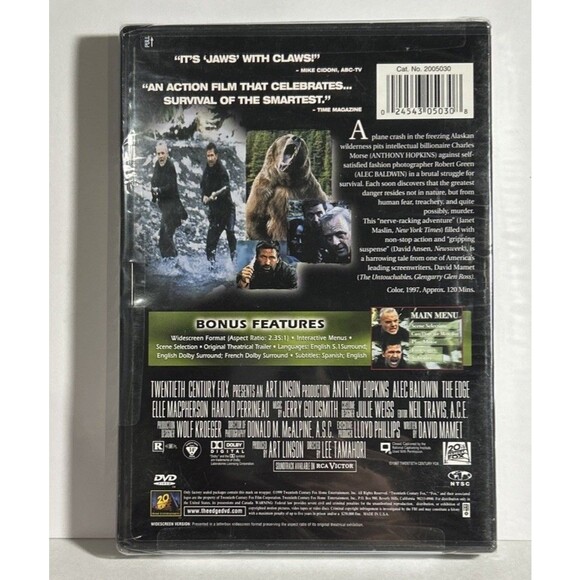 The Edge (DVD, 1997)  -R Rated Anthony Hopkins, Alec Baldwin, NEW Sealed - Picture 2 of 4